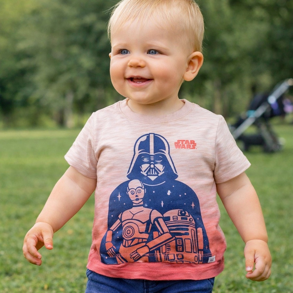 GAP Pink Ombre‎ Star Wars Darth Vader C-3PO R2-D2 Tee 12–18M